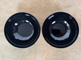 Pair of Rare Cathrineholm Saturn Enamel Bowls 14cm – Black Red 1958