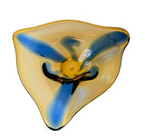 1960s Vintage Moser Art Glass Bowl, Amber & Blue, Attributed to Karel Zemek