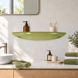 Étagère de salle de bains flottante en céramique vert mousse, années 70 - Intérieur mid-century