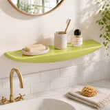 1970s Pistachio Green Floating Shelf - Midcentury Ceramic Bathroom Shelf