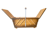 1960s Wooden Cantilever Sewing Box with Arched Silver-Tone Handle