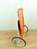 Orange White 1970s FOLDABLE SERVING TROLLEY Bar Cart