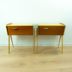 1960s Wooden MIDCENTURY Bedside Tables Sewing Boxes NIGHTSTANDS 1 of 2