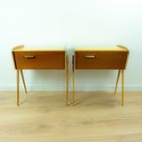 1960s Wooden MIDCENTURY Bedside Tables Sewing Boxes NIGHTSTANDS 1 of 2