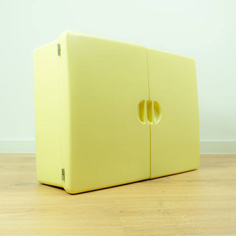 Rare original 1960s VANILLA yellow Italian design MEDICINE CABINET