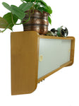 Original 60s vintage wooden WALL CABINET light gray sliding doors