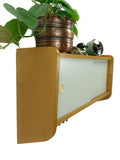 Original 60s vintage wooden WALL CABINET light gray sliding doors