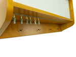 Original 60s vintage wooden WALL CABINET light gray sliding doors