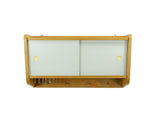 Original 60s vintage wooden WALL CABINET light gray sliding doors