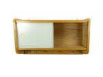 Original 60s vintage wooden WALL CABINET light gray sliding doors