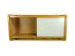 Original 60s vintage wooden WALL CABINET light gray sliding doors
