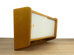 Original 60s vintage wooden WALL CABINET light gray sliding doors