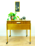 1960s Wooden Midcenturymodern NIGHTSTAND SEWING CART Side Table