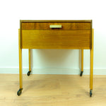 1960s Wooden Midcenturymodern NIGHTSTAND SEWING CART Side Table