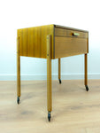 1960s Wooden Midcenturymodern NIGHTSTAND SEWING CART Side Table