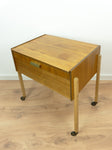 1960s Wooden Midcenturymodern NIGHTSTAND SEWING CART Side Table