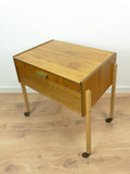 1960s Wooden Midcenturymodern NIGHTSTAND SEWING CART Side Table