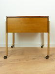 1960s Wooden Midcenturymodern NIGHTSTAND SEWING CART Side Table