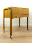 1960s Wooden Midcenturymodern NIGHTSTAND SEWING CART Side Table