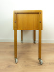 1960s Wooden Midcenturymodern NIGHTSTAND SEWING CART Side Table