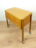 1960s Wooden Midcenturymodern NIGHTSTAND SEWING CART Side Table