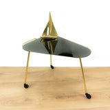 Black Tinted Glass Tier 1960s Elegant BAR CART Tea Trolley Side Table