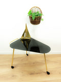 Black Tinted Glass Tier 1960s Elegant BAR CART Tea Trolley Side Table
