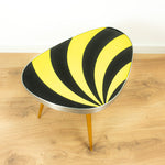 Original(!) 1960s SUNBURST KIDNEY TRIPOD Side Table Yellow Black