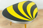 Original(!) 1960s SUNBURST KIDNEY TRIPOD Side Table Yellow Black
