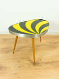 Original(!) 1960s SUNBURST KIDNEY TRIPOD Side Table Yellow Black