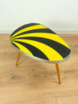 Original(!) 1960s SUNBURST KIDNEY TRIPOD Side Table Yellow Black