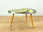 Original(!) 1960s SUNBURST KIDNEY TRIPOD Side Table Yellow Black