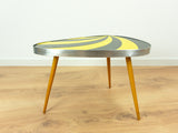 Original(!) 1960s SUNBURST KIDNEY TRIPOD Side Table Yellow Black