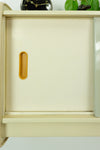 1960s ivory midcentury KITCHEN WALL CABINET white gray sliding doors