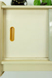 1960s ivory midcentury KITCHEN WALL CABINET white gray sliding doors