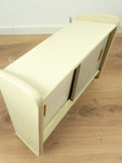 1960s ivory midcentury KITCHEN WALL CABINET white gray sliding doors