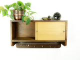 1960s midcentury wooden KITCHEN WALL CABINET sliding doors