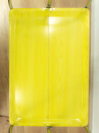 70s Midcentury FOLDING BAR CART serving trolley, yellow faux-wood Formica