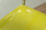 70s Midcentury FOLDING BAR CART serving trolley, yellow faux-wood Formica