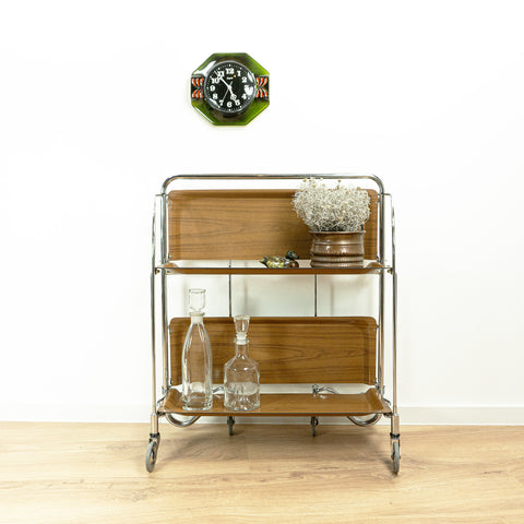 1970s Midcentury FOLDING BAR CART 'Dinett', Westgermany