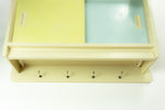 1950s midcentury KITCHEN WALL CABINET vanilla yellow blue sliding doors