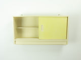 1950s midcentury KITCHEN WALL CABINET vanilla yellow blue sliding doors