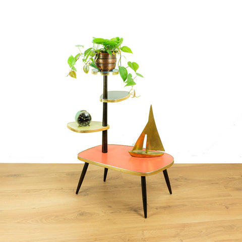 Colorful original 1950s Midcentury 4 TIER PLANT STAND Flower Table