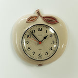 1970s Beige Brown Ceramic Apple Wall Clock by Kienzle Westgermany