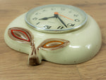 1970s Beige Brown Ceramic Apple Wall Clock by Kienzle Westgermany