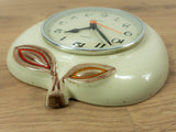 1970s Beige Brown Ceramic Apple Wall Clock by Kienzle Westgermany