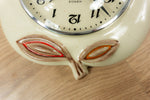 1970s Beige Brown Ceramic Apple Wall Clock by Kienzle Westgermany