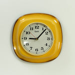 Egg-yolk Yellow 1970s Ceramic MIDCENTURY WALL CLOCK Made in Westgermany