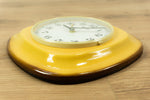 Egg-yolk Yellow 1970s Ceramic MIDCENTURY WALL CLOCK Made in Westgermany