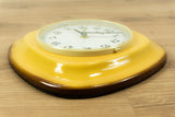 Egg-yolk Yellow 1970s Ceramic MIDCENTURY WALL CLOCK Made in Westgermany